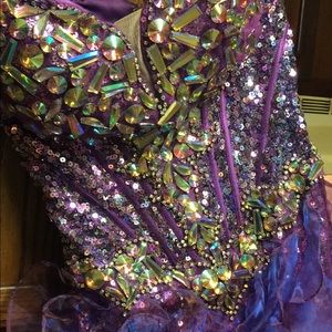 Size 4 bedazzled high-lo prom dress